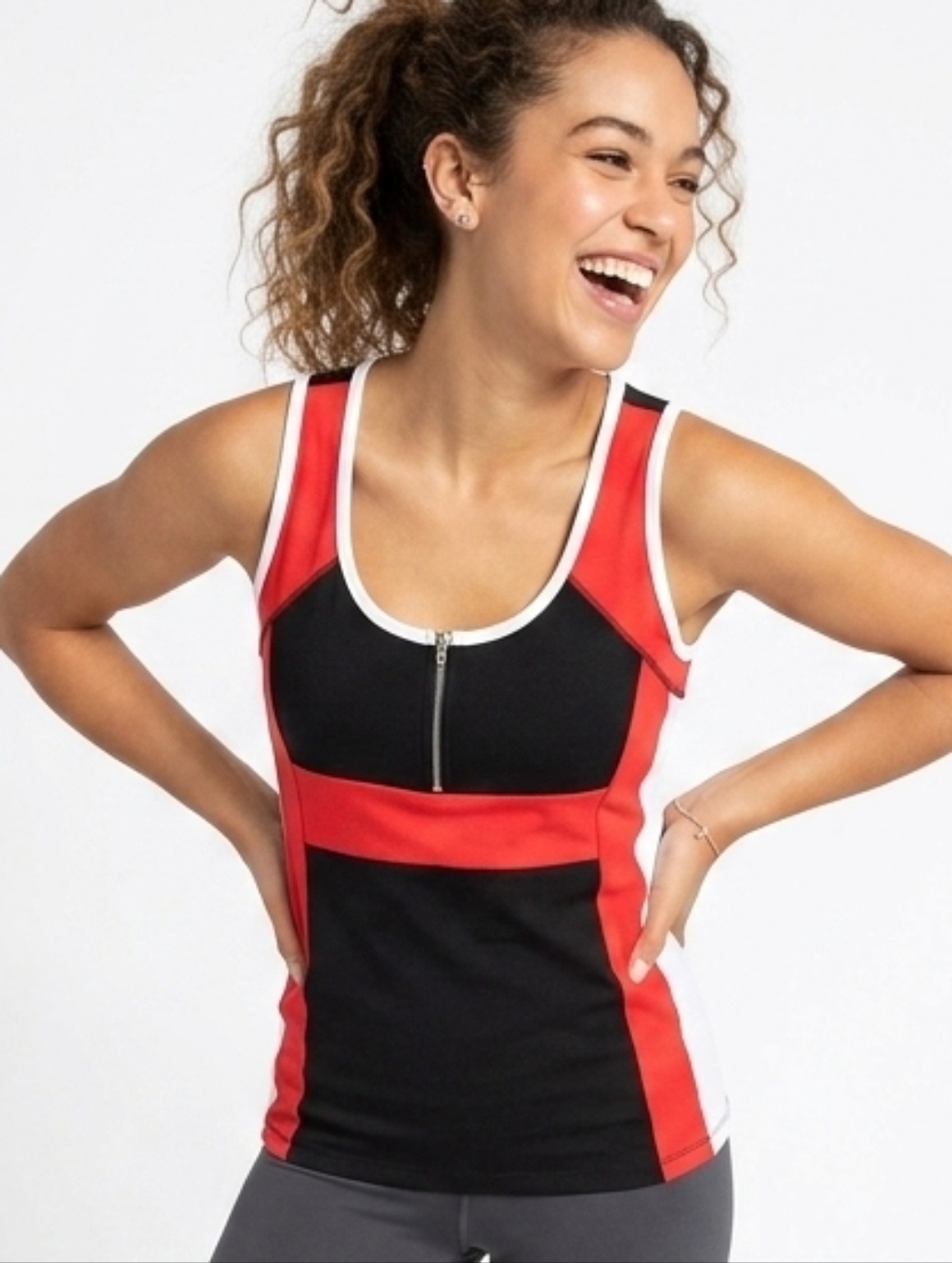 INC International Concepts Colorblock Tank With Zipper